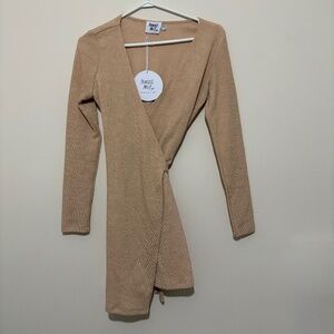 Princess Polly Tan Long Sleeve Dress